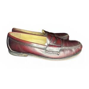 Vtg 90s Cole Haan Mens Leather Slip On Loafers Sz 10 Ox Blood Preppy Cosplay